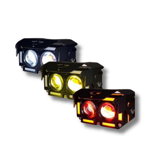 Faro LED para Moto Carlumex Doble Lupa 40W – Iluminación Extrema y Diseño de Alto Impacto