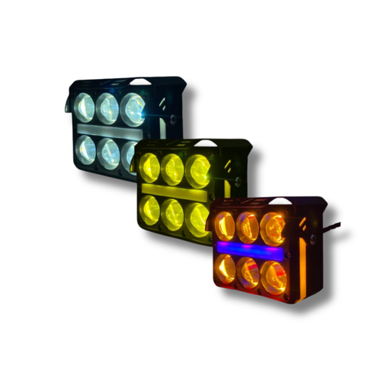 Faro LED para Moto Carlumex 6 Lupas con Cuarto 72W – Potencia, Precisión y Estilo Personalizable