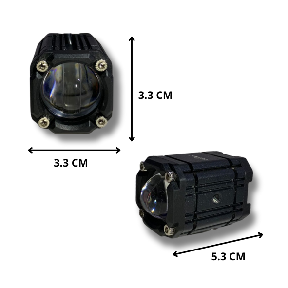 Faro LED Mini Carlumex para Moto – 1 Lupa, 24W, Blanco/Amarillo