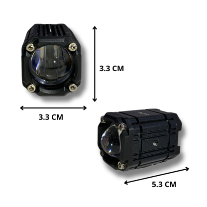 Faro LED Mini Carlumex para Moto – 1 Lupa, 24W, Blanco/Amarillo
