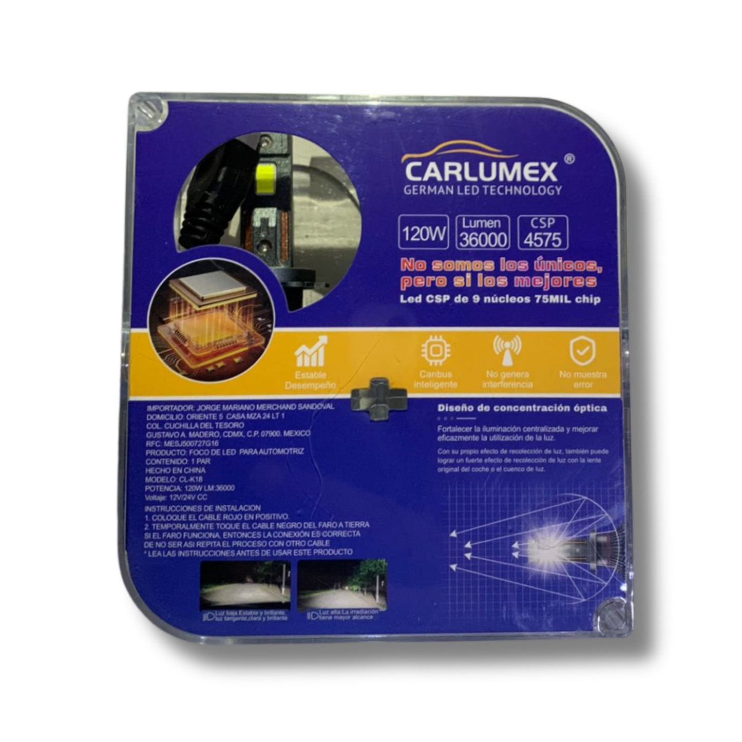 Foco LED Automotriz Carlumex H7 – Alto Desempeño y Máxima Iluminación