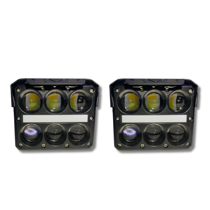 Faro LED para Moto Carlumex 6 Lupas con Cuarto 72W – Potencia, Precisión y Estilo Personalizable
