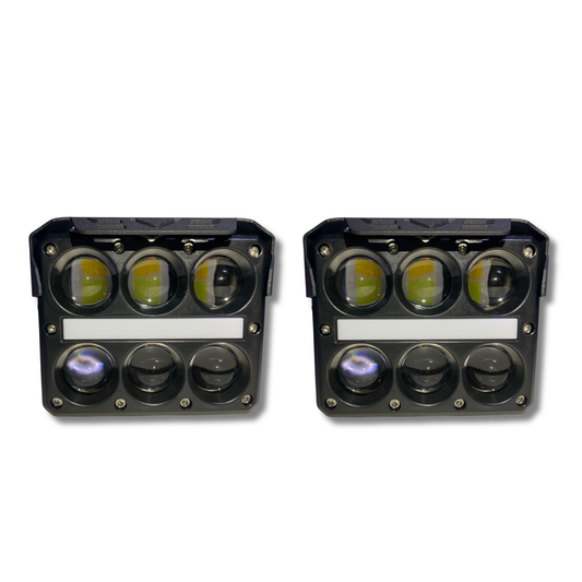 Faro LED para Moto Carlumex 6 Lupas con Cuarto 72W – Potencia, Precisión y Estilo Personalizable