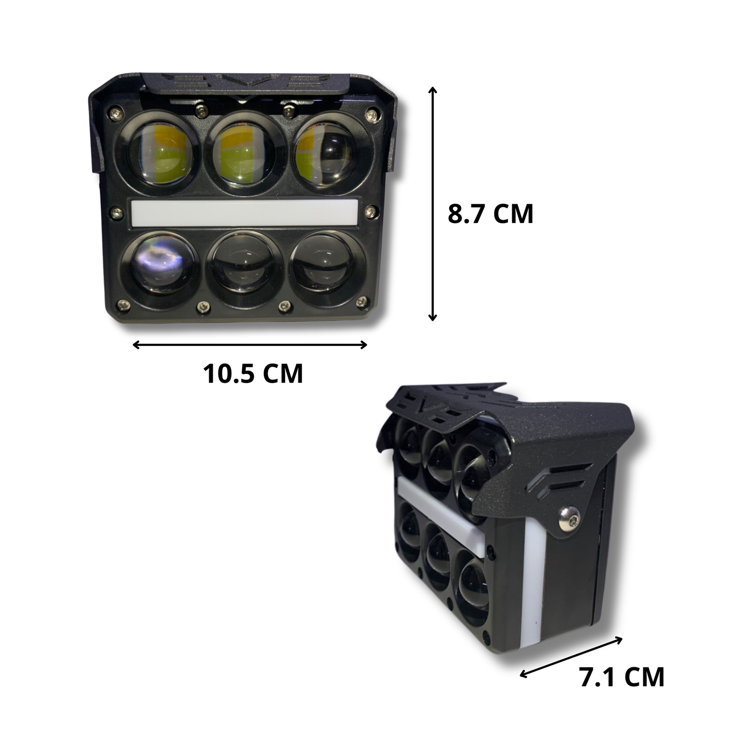 Faro LED para Moto Carlumex 6 Lupas con Cuarto 72W – Potencia, Precisión y Estilo Personalizable