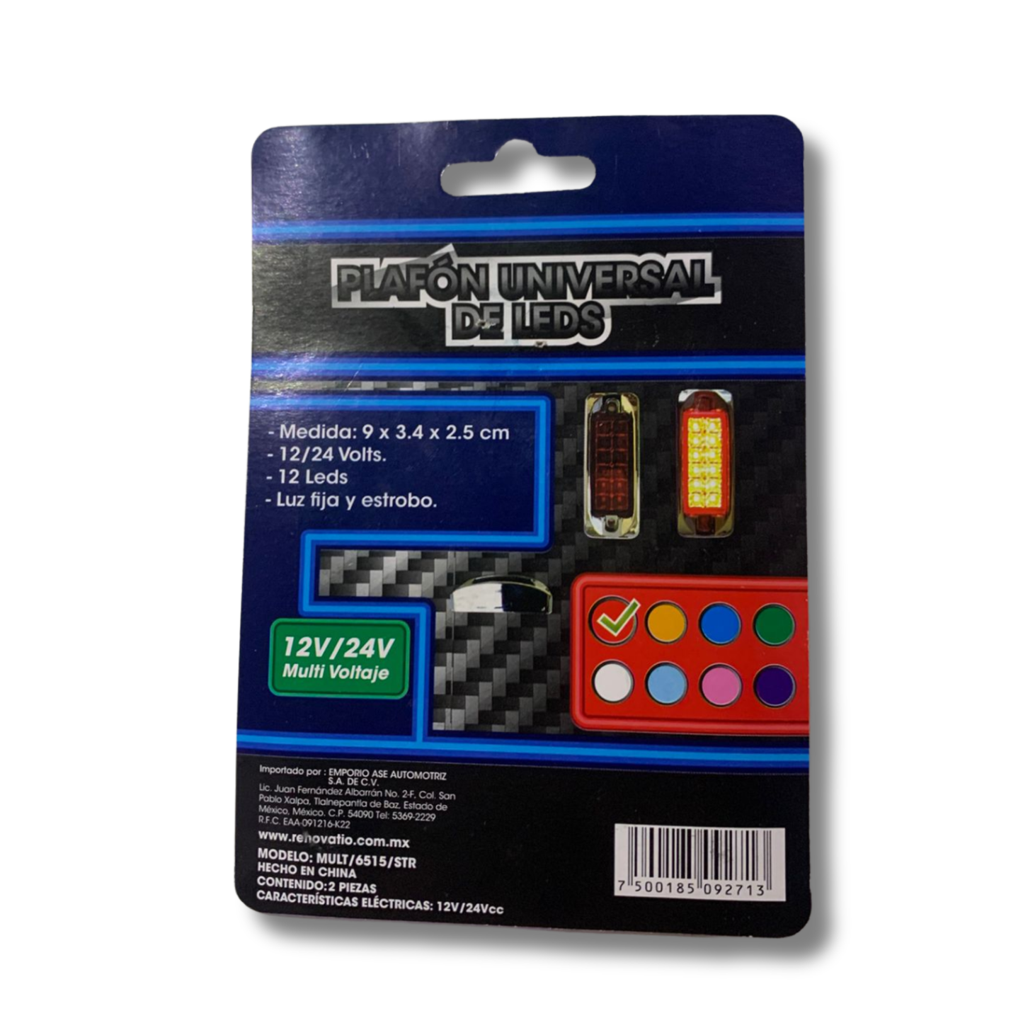 Plafón LED Universal Renovatio 12V/24V CC – 12 Leds con Luz Fija y Estrobo