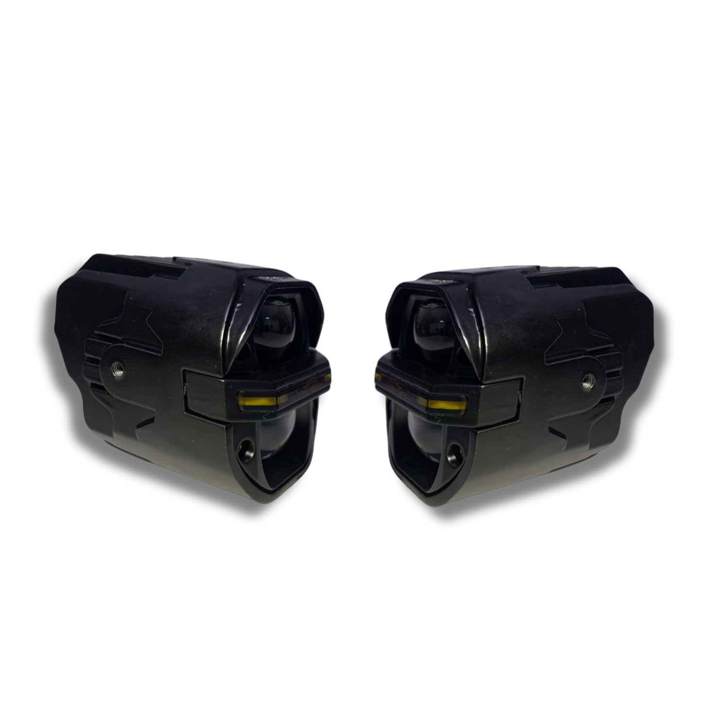 Faro LED para Moto Carlumex – 2 Lupas Cuadradas Blanco con Cuarto Rojo