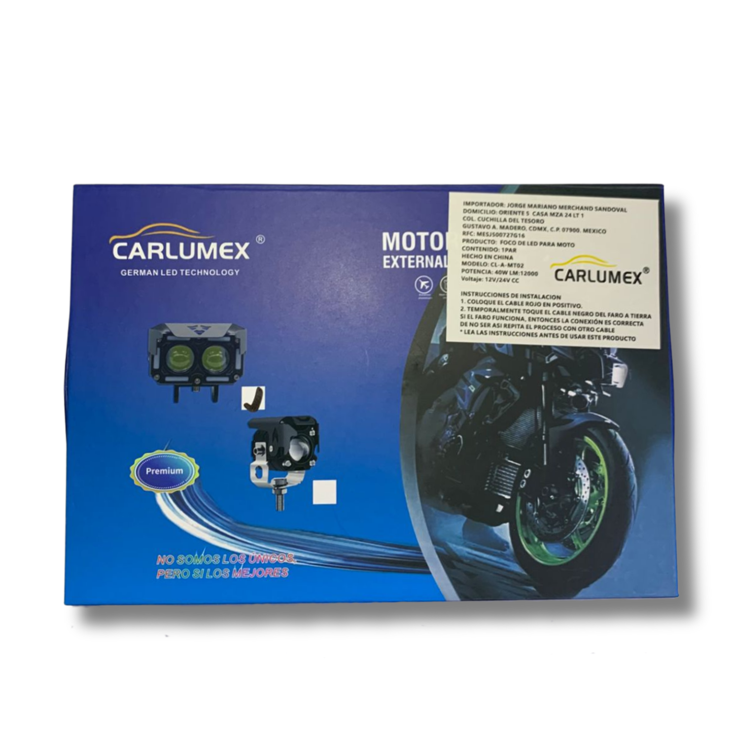 Faro LED para Moto Carlumex Doble Lupa 40W – Iluminación Extrema y Diseño de Alto Impacto