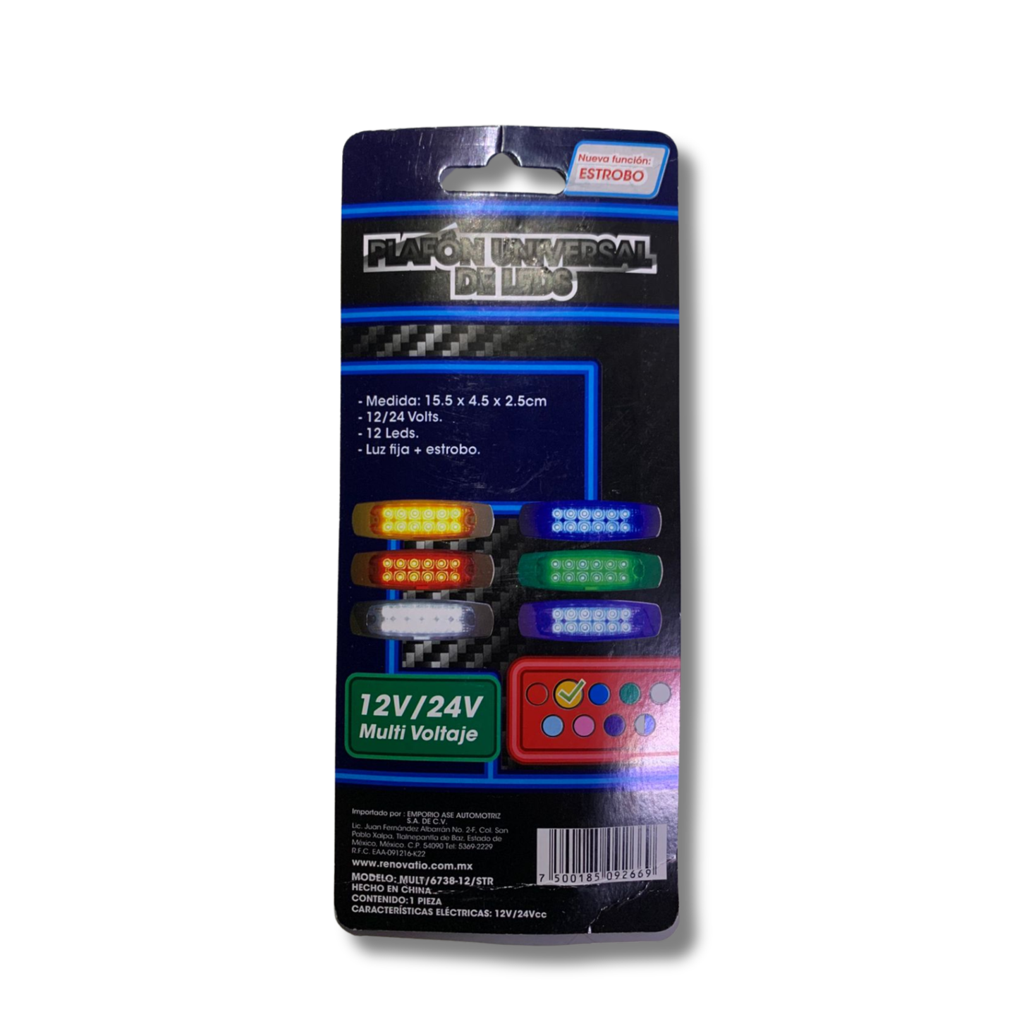 Plafón LED Tipo Barra Renovatio Universal 12V/24V CC – Luz Fija y Estrobo