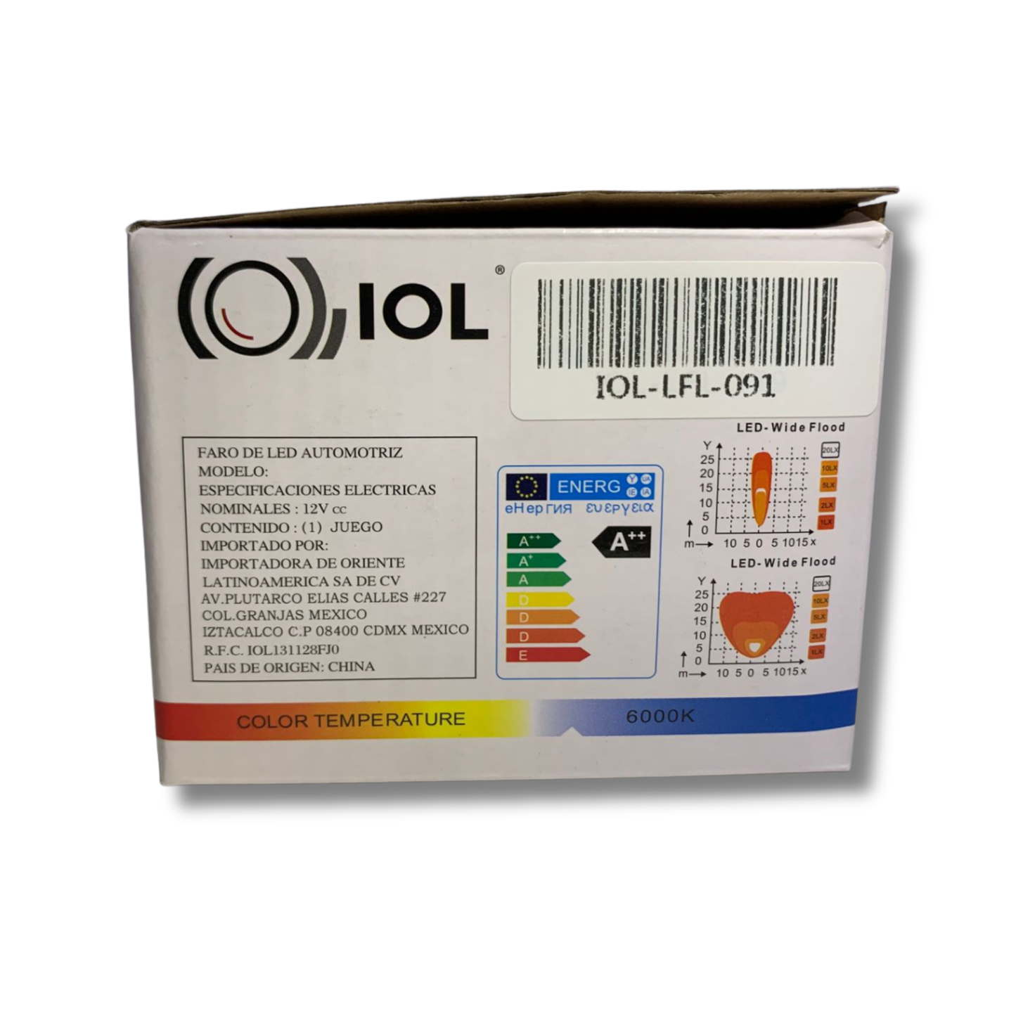 Faro LED 12V de Alto Rendimiento 60W – Iluminación de Inundación Amplia 6,000K con Doble Lente