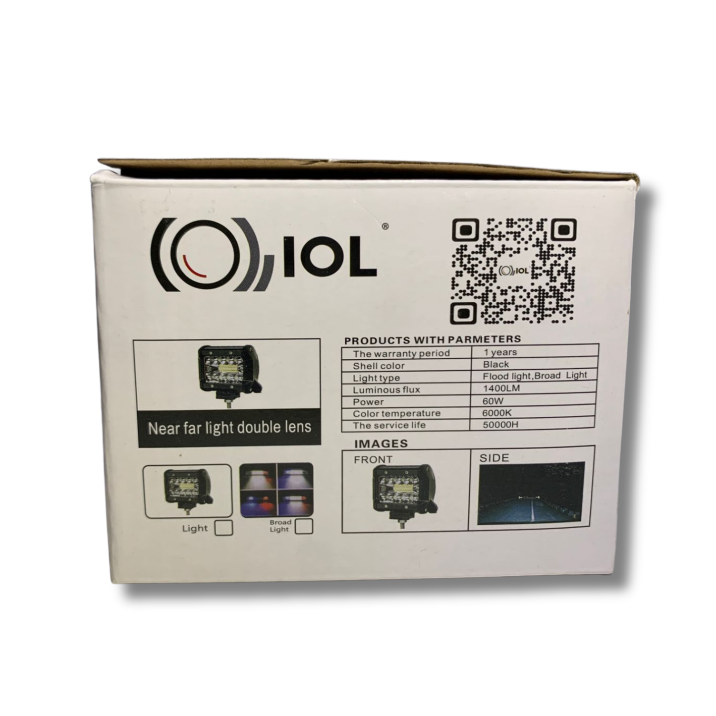 Faro LED 12V de Alto Rendimiento 60W – Iluminación de Inundación Amplia 6,000K con Doble Lente