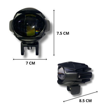 Faro LED para Moto Carlumex – 1 Lupa Redondo Blanco y Amarillo
