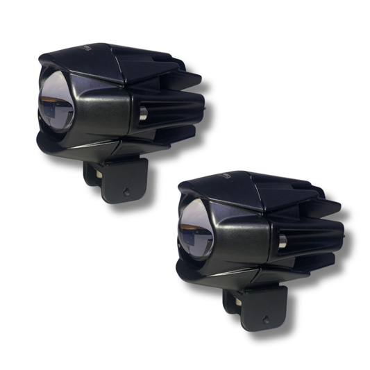Faro LED para Moto Carlumex – 1 Lupa Redondo Blanco y Amarillo