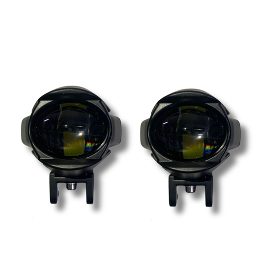 Faro LED para Moto Carlumex – 1 Lupa Redondo Blanco y Amarillo