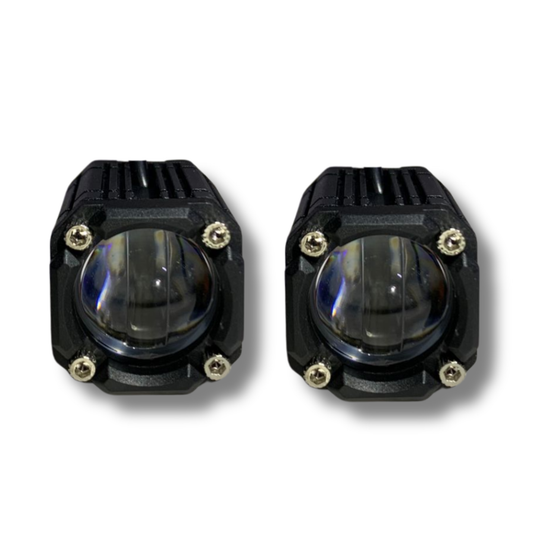 Faro LED Mini Carlumex para Moto – 1 Lupa, 24W, Blanco/Amarillo