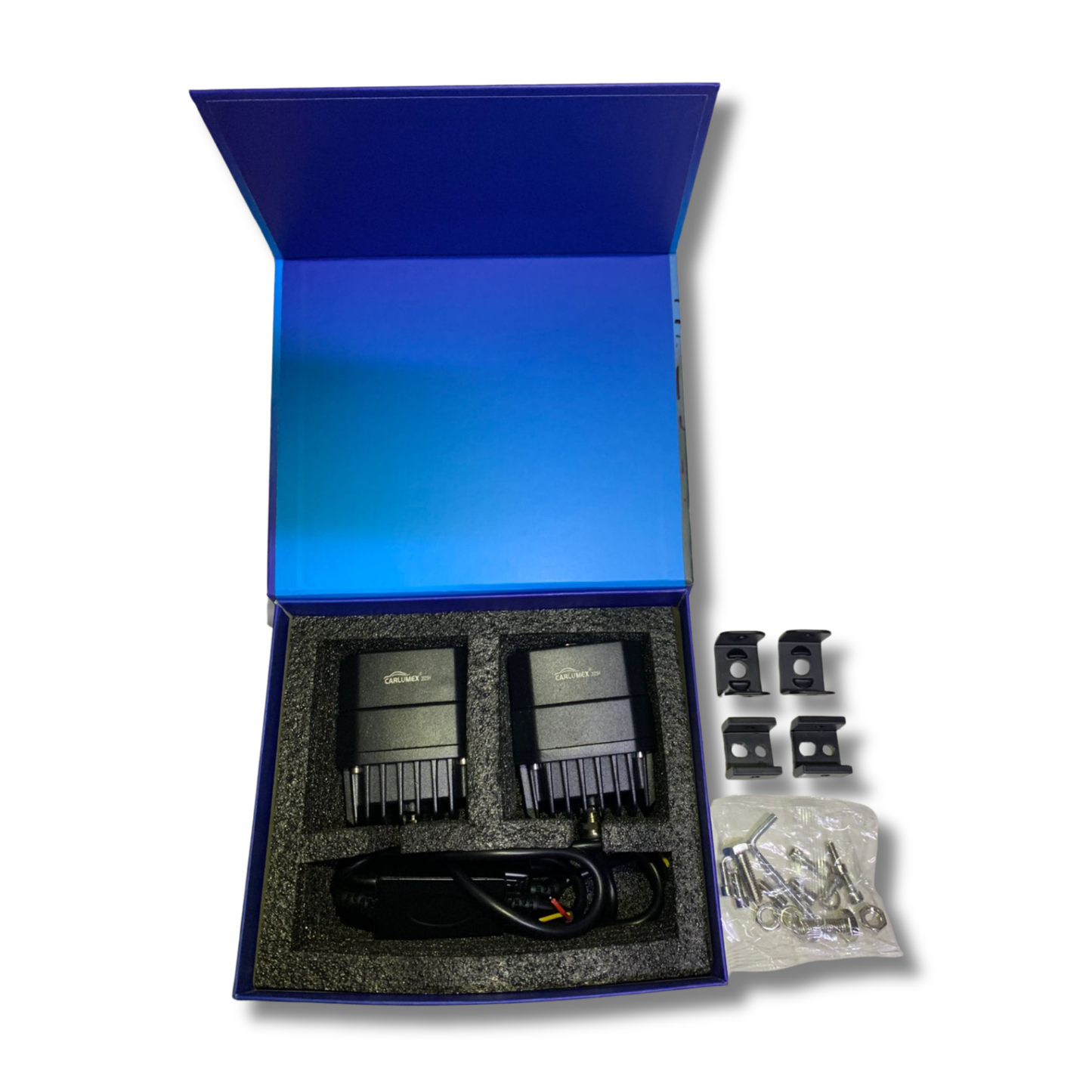 Faro LED para Moto Carlumex – 1 Lupa Blanco y Amarillo 40W