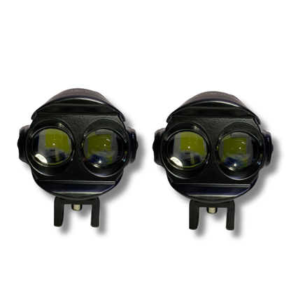 Faro LED Carlumex para Moto – 2 Lupas Blanco y Amarillo 32W