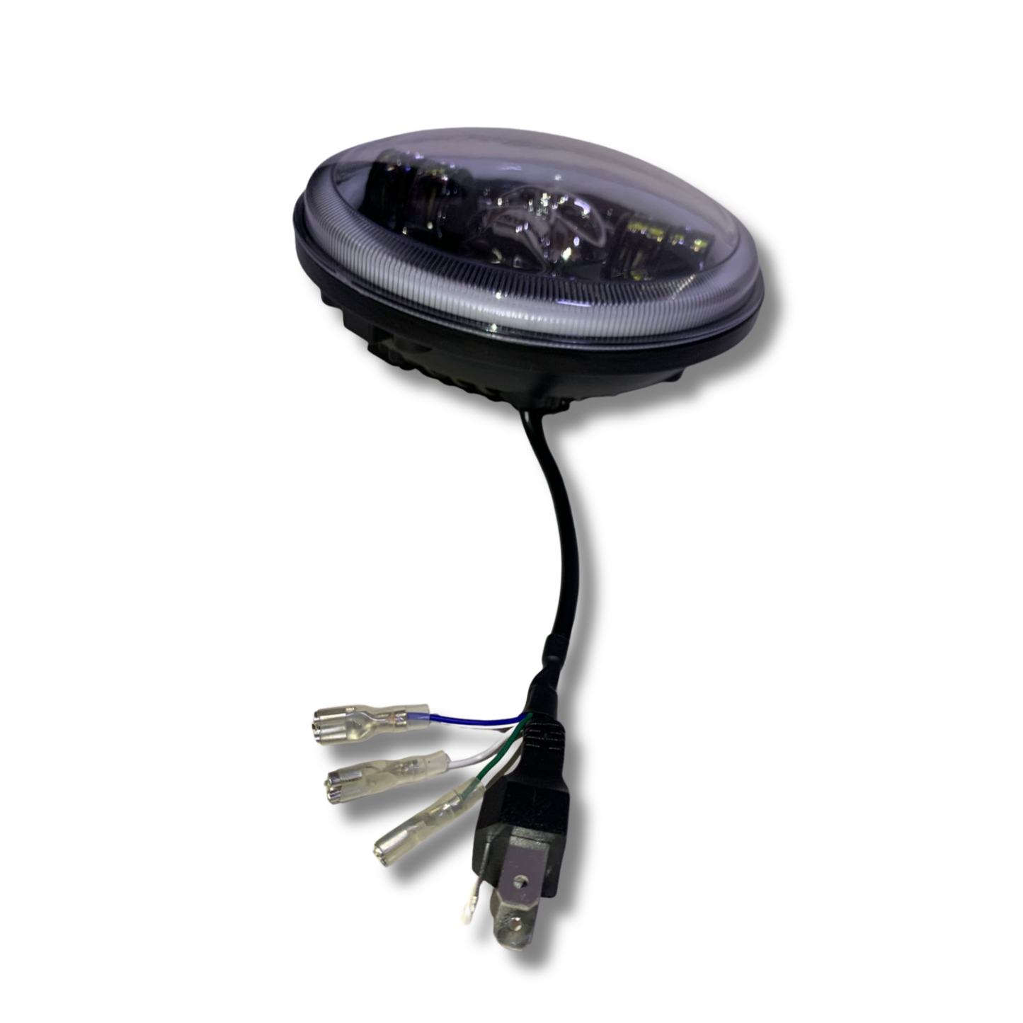 Faro LED Tuzoluz 7” con Calavera RGB, 8 Lupas y Aro de Ángel Blanco/Ámbar