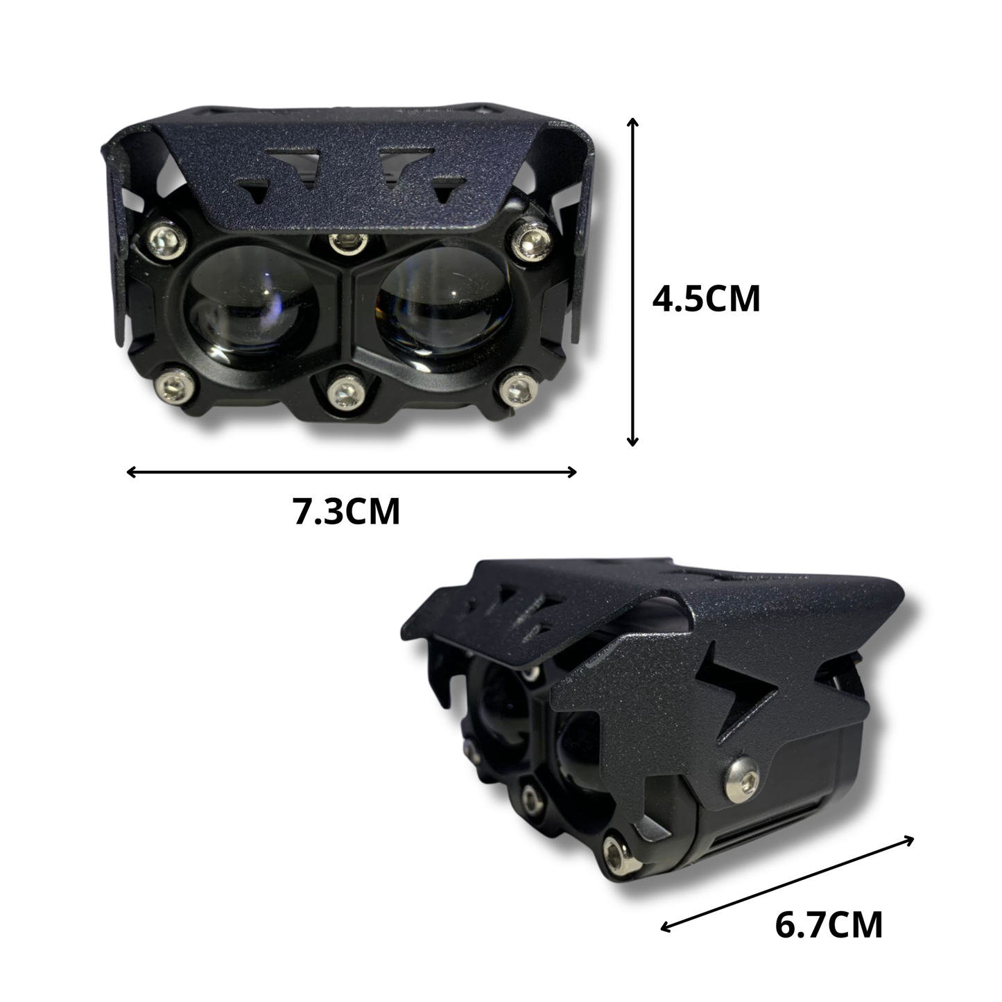 Faro LED Carlumex 2 Lupas para Moto 24W Blanco y Amarillo