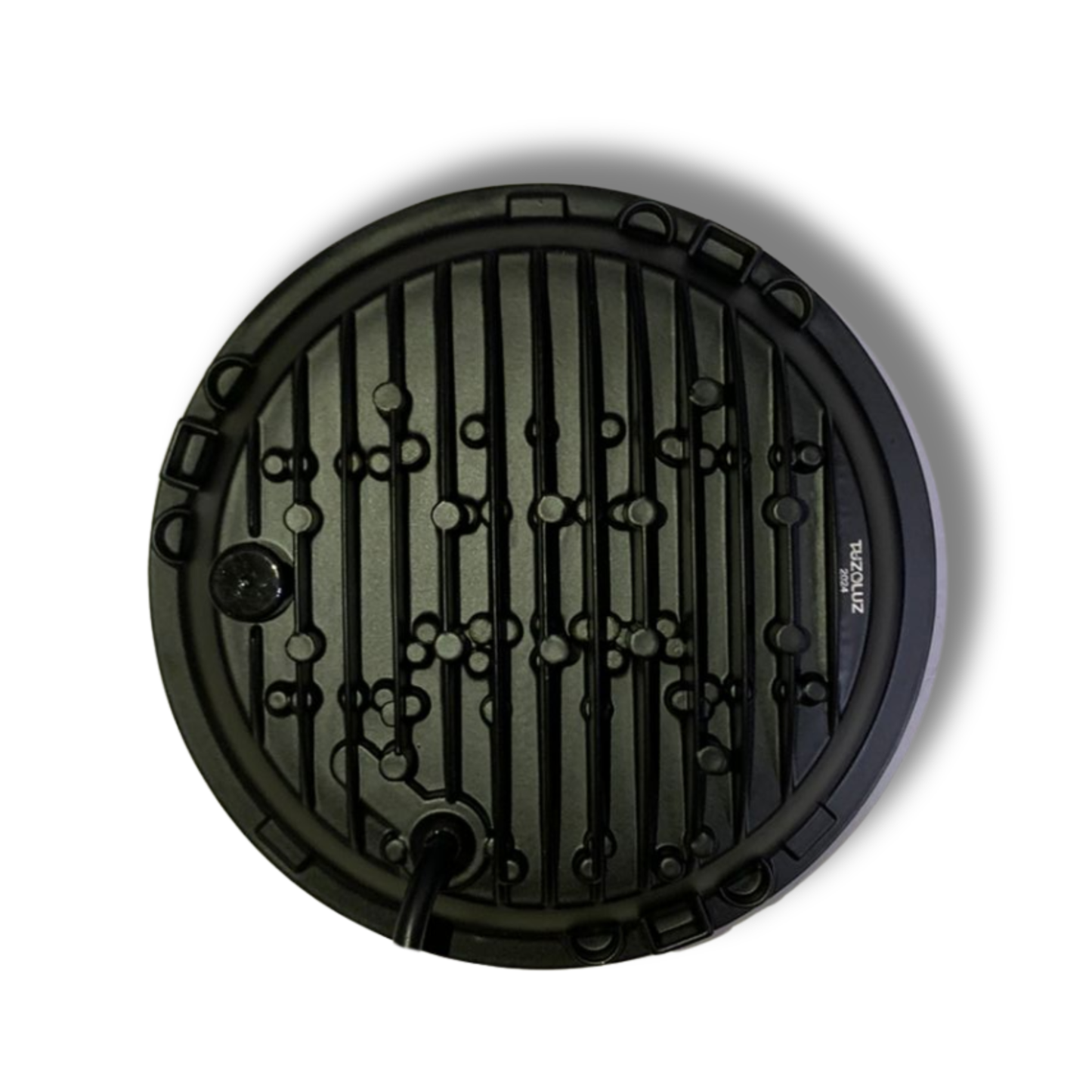 Faro LED Tuzoluz 7” con Calavera RGB, 8 Lupas y Aro de Ángel Blanco/Ámbar