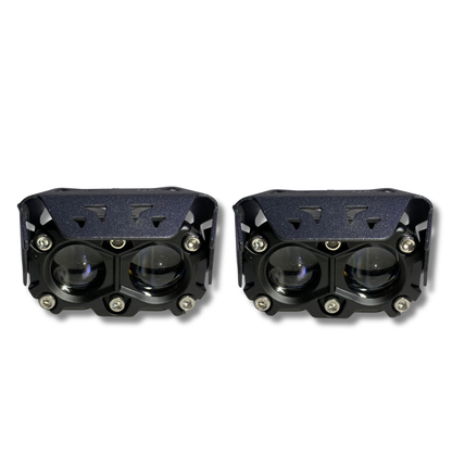Faro LED Carlumex 2 Lupas para Moto 24W Blanco y Amarillo