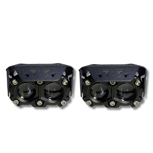 Faro LED Carlumex 2 Lupas para Moto 24W Blanco y Amarillo