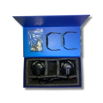 Faro LED Carlumex para Moto – 2 Lupas Blanco y Amarillo 30W