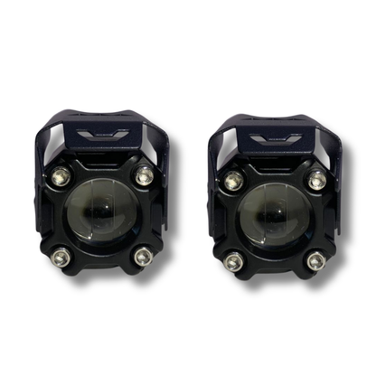 Faro LED Carlumex para Moto de 1 Lupa Blanco y Amarillo 24W 8000 Lúmenes 12V/24V