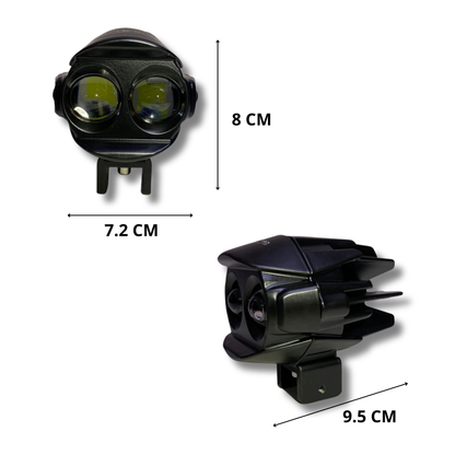 Faro LED Carlumex para Moto – 2 Lupas Blanco y Amarillo 32W