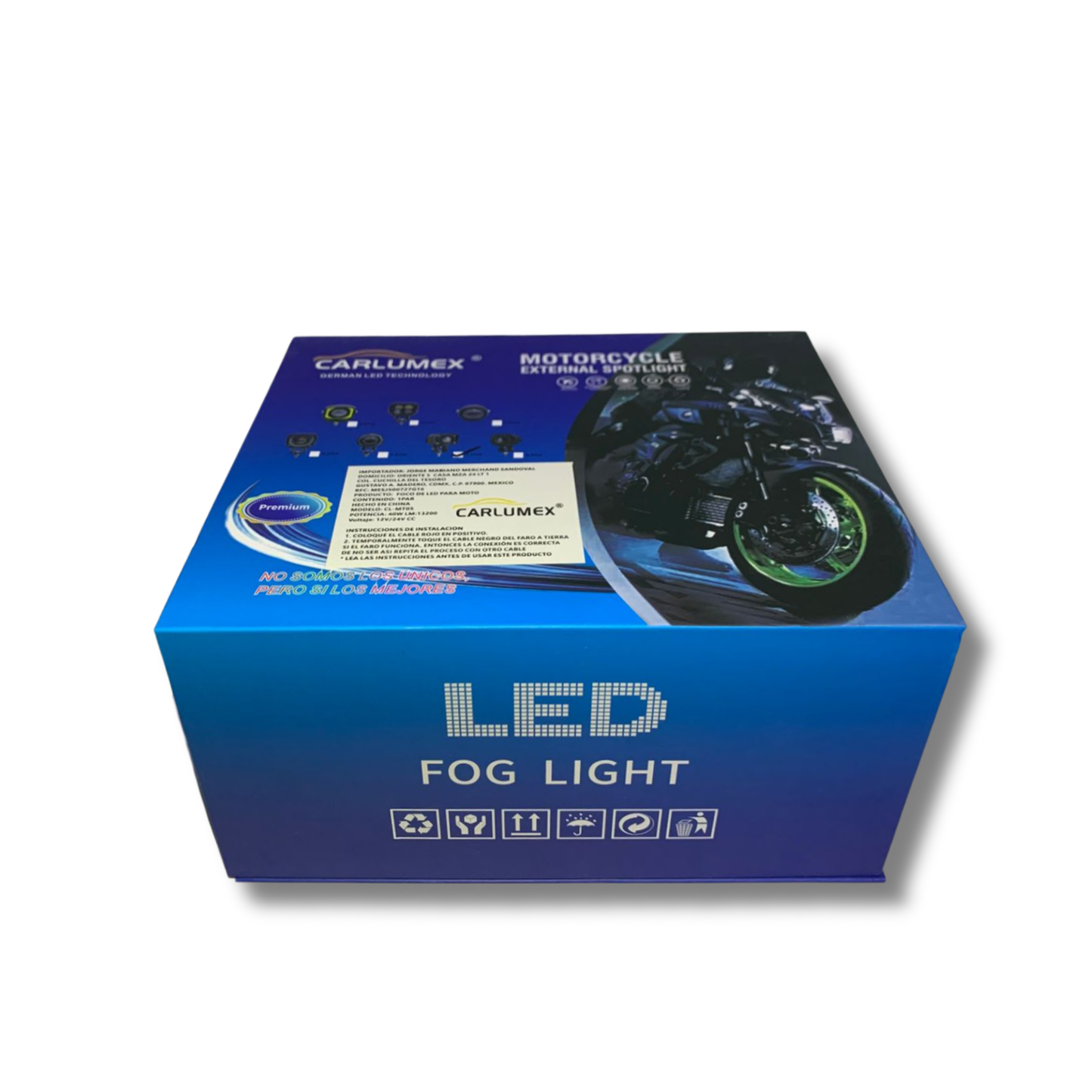 Faro LED para Moto Carlumex – 1 Lupa Blanco y Amarillo 40W
